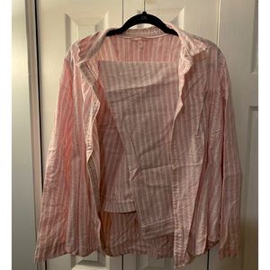 Victorias Secret Pajama Set Classic Pink and White